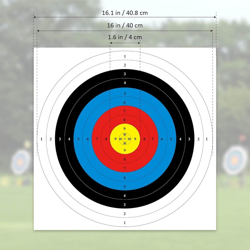 MOLFUJ Archery Targets Paper, 20pcs/50pcs Bow and Arrow Targets for Hunting Backyard, Archery Target Practice Accessories(10 Rings/5 Rings,16x16/15.7x15.7in) - Image 4